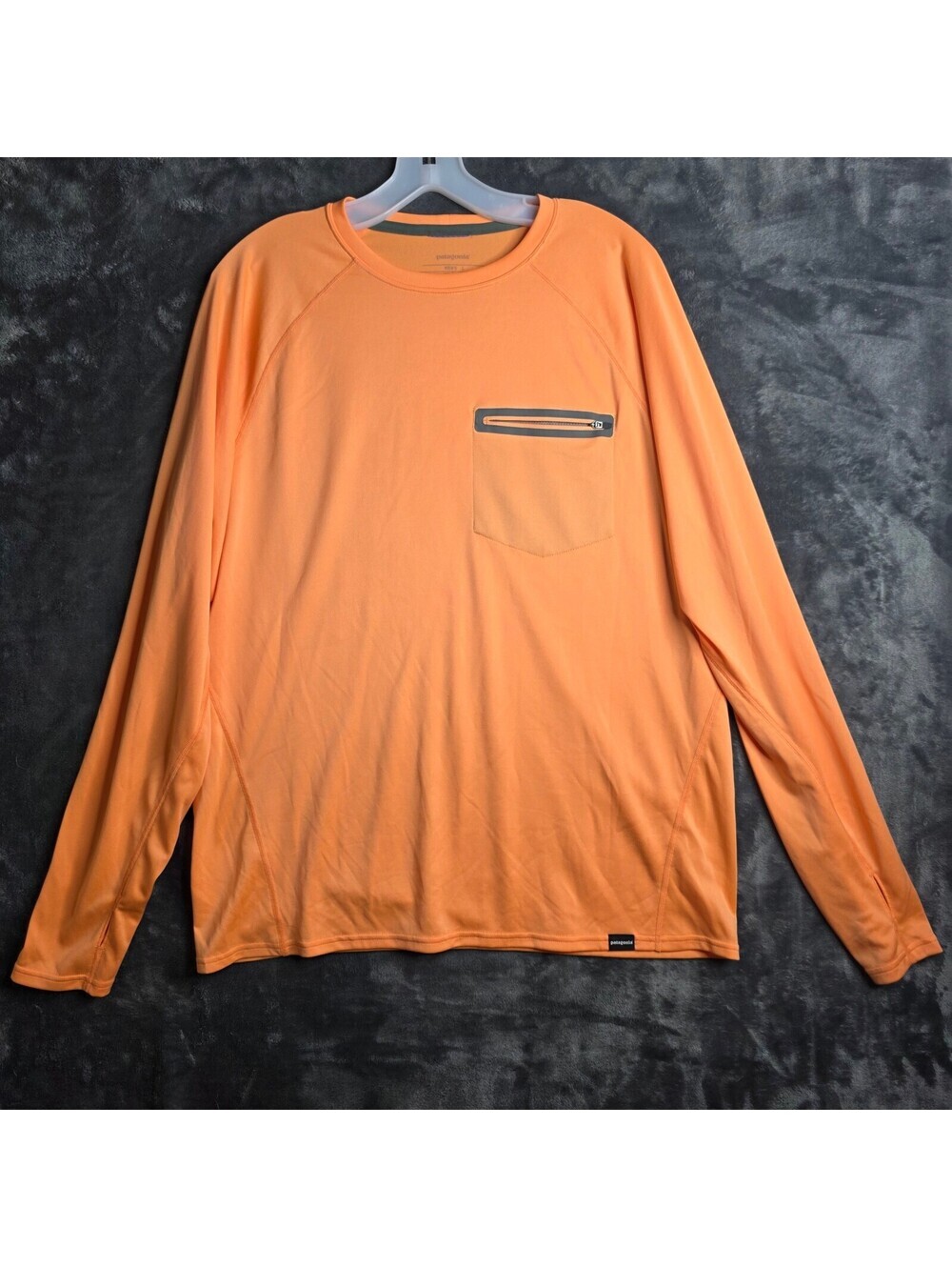 Patagonia Sunshade Shirt Men's Large Orange UPF Long Sleeve